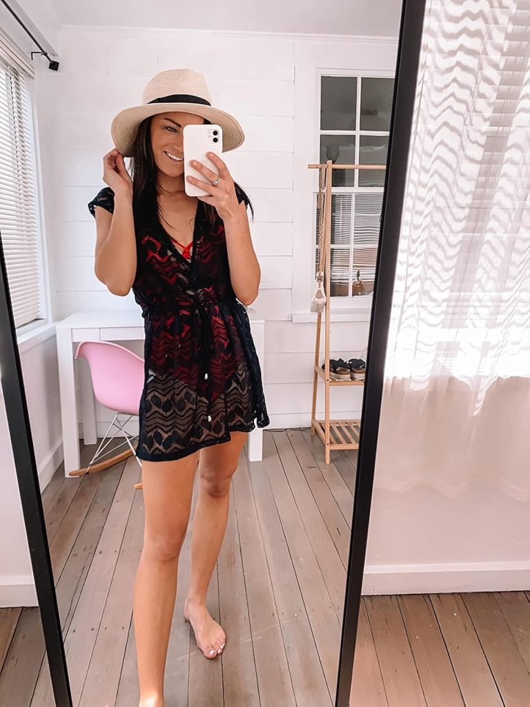 Sheer Lace Cover-Up black lace/crochet cover-up for what to wear to the beach