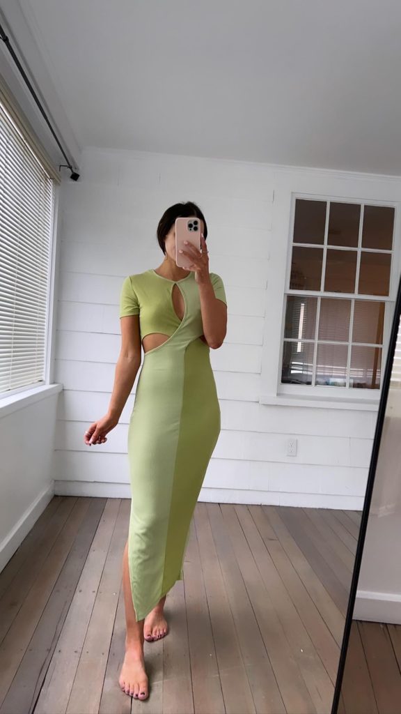 Vacation Outfits from Amazon: Green Color Block Maxi Dress
