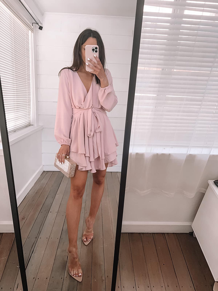 Tie-Waist Ruffle Mini Dress