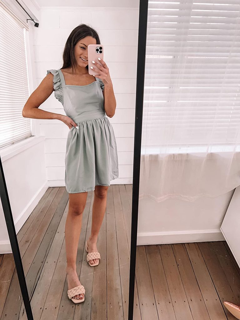 Tie-Back Ruffle Short Dress