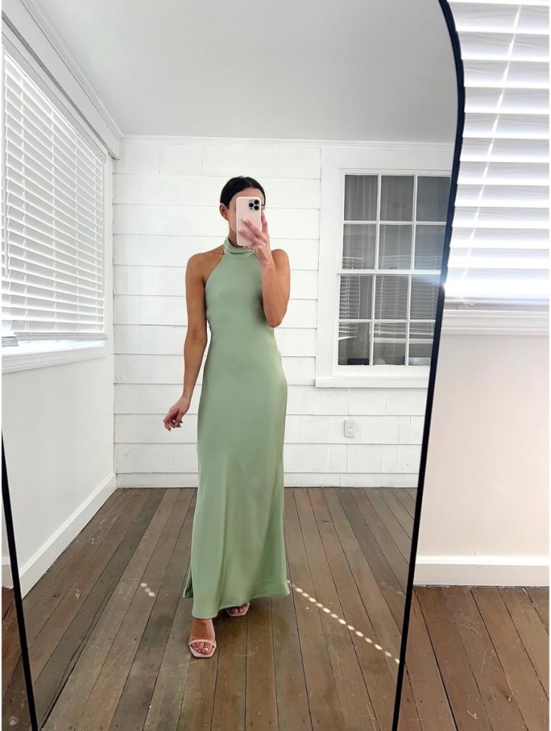 Easter Dresses from Amazon: Sage green backless halter dress