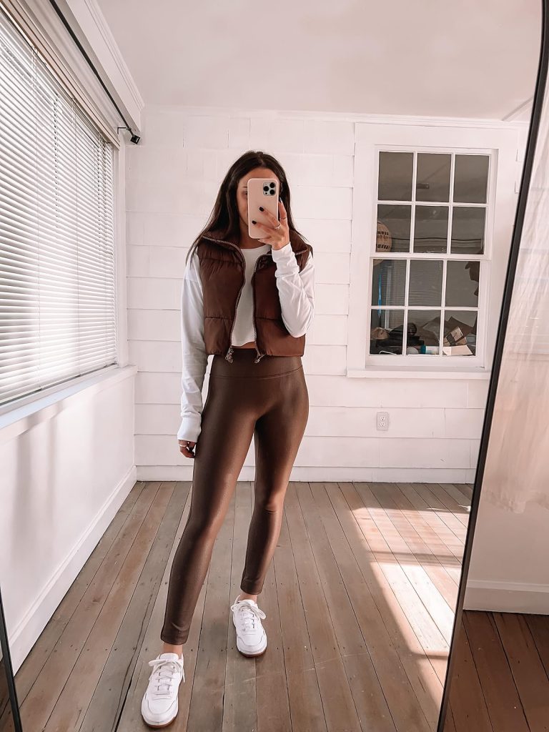 layered brown outfit