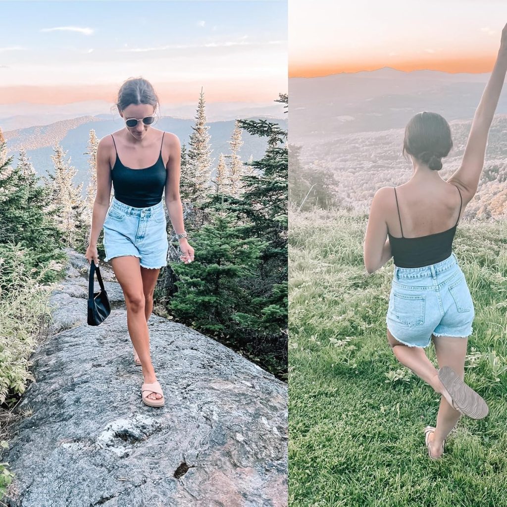 tank top and denim shorts tank top and denim shorts