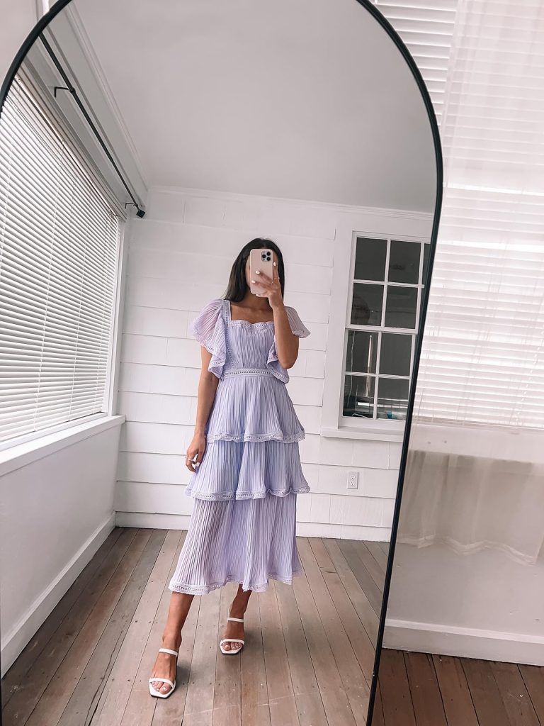 Easter Dresses from Amazon: Light Purple Ruffle Chiffon Maxi Dress