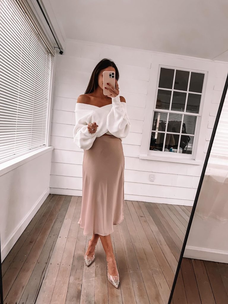 Satin Skirt Outfits from Amazon Satin Skirt Outfits from Amazon