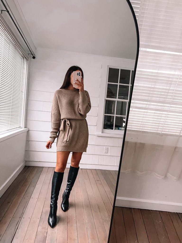 Waffle Knit Sweater Dress | Bridal Shower Guest Outfits from Amazon