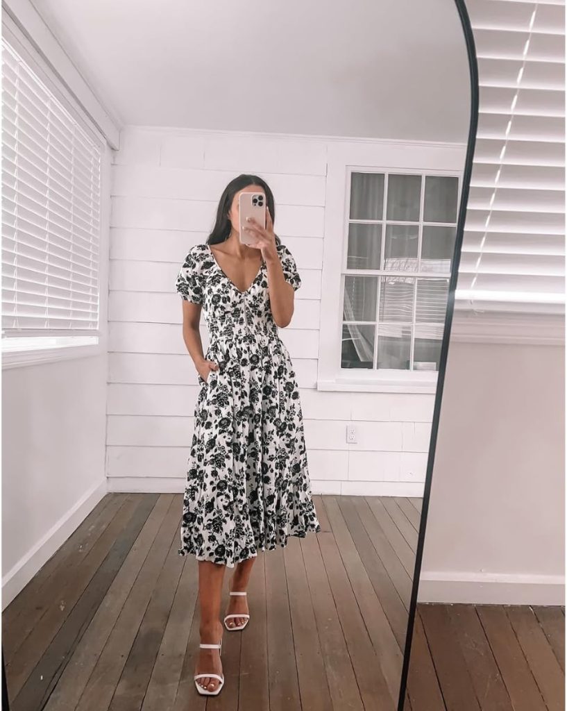 smocked zipper dress