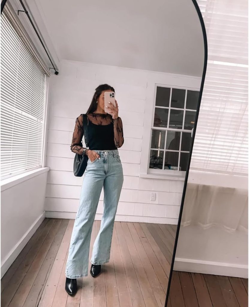 Laid-Back Denim and Sheer