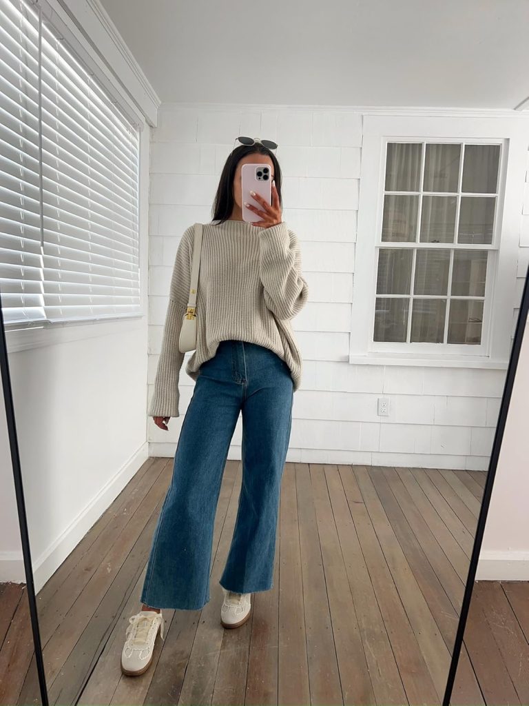 Oversized Sweater and Wide Leg Jeans