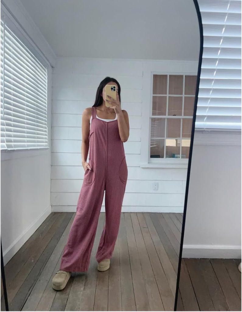 Waffle Knit Jumpsuit Spring Outfits from Amazon