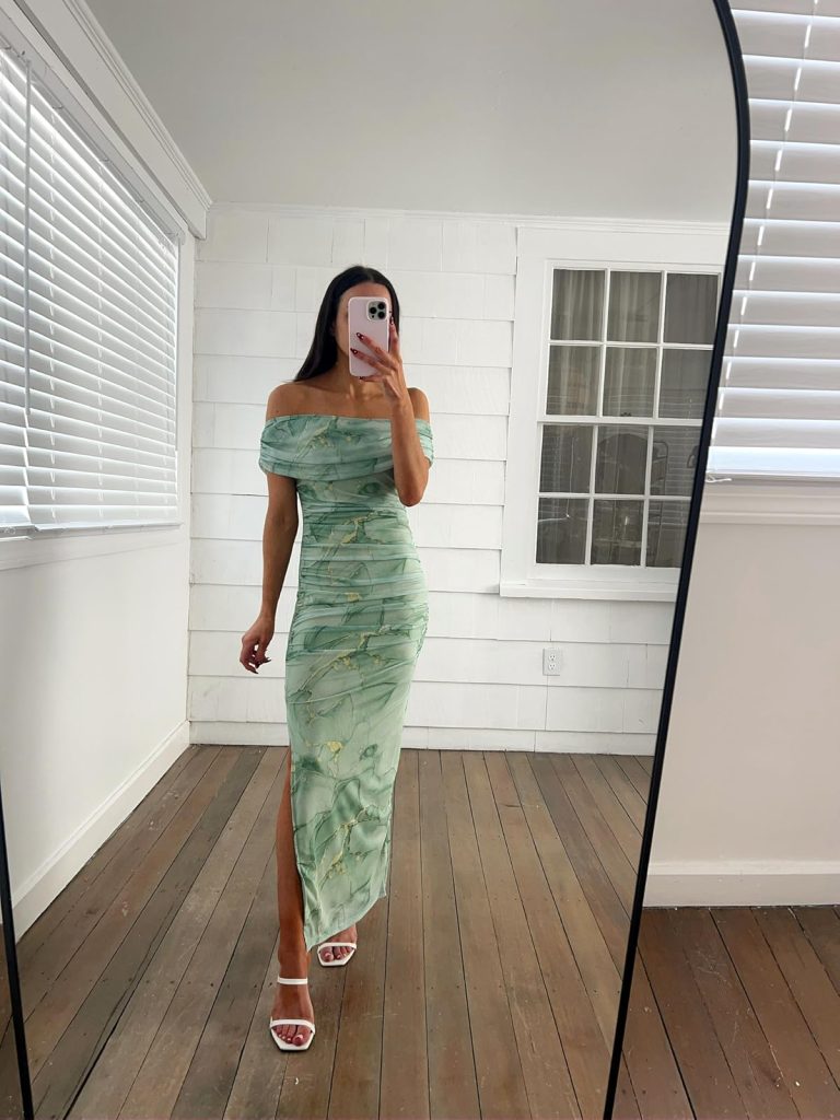 spring off shoulder dress