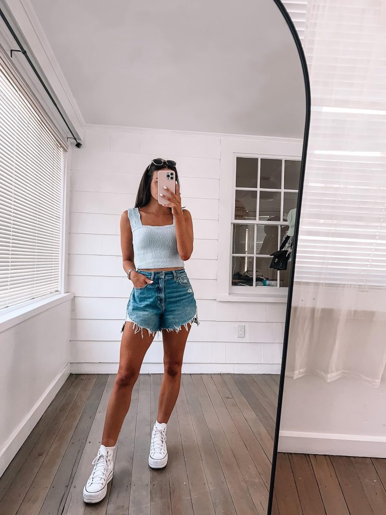 Floral Cami and Converse