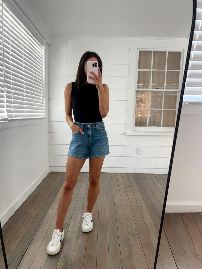 Crop Tank Top and Denim Shorts