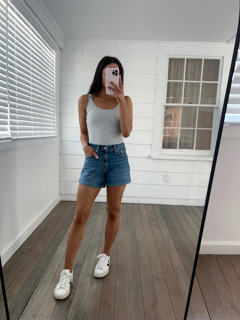 Tank Top and Denim Shorts