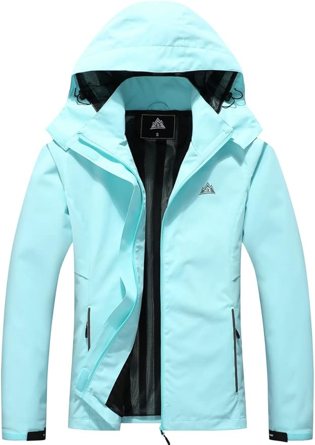 light blue rain jacket for Utah road trip outfits + packing list