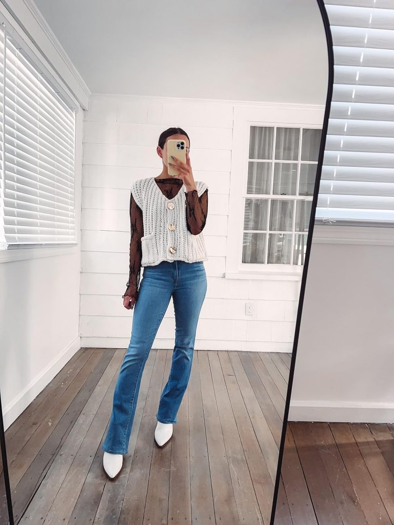 Buttoned Sweater Vest | What to Wear with Blue Jeans