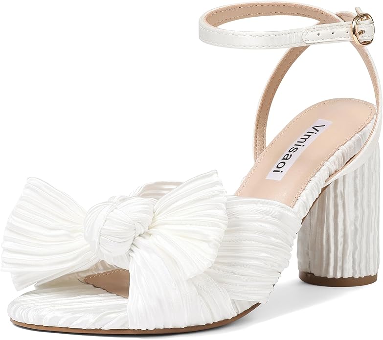 Pleated Block Heel Pleated Block Heel | Where to Buy Bridal Shoes