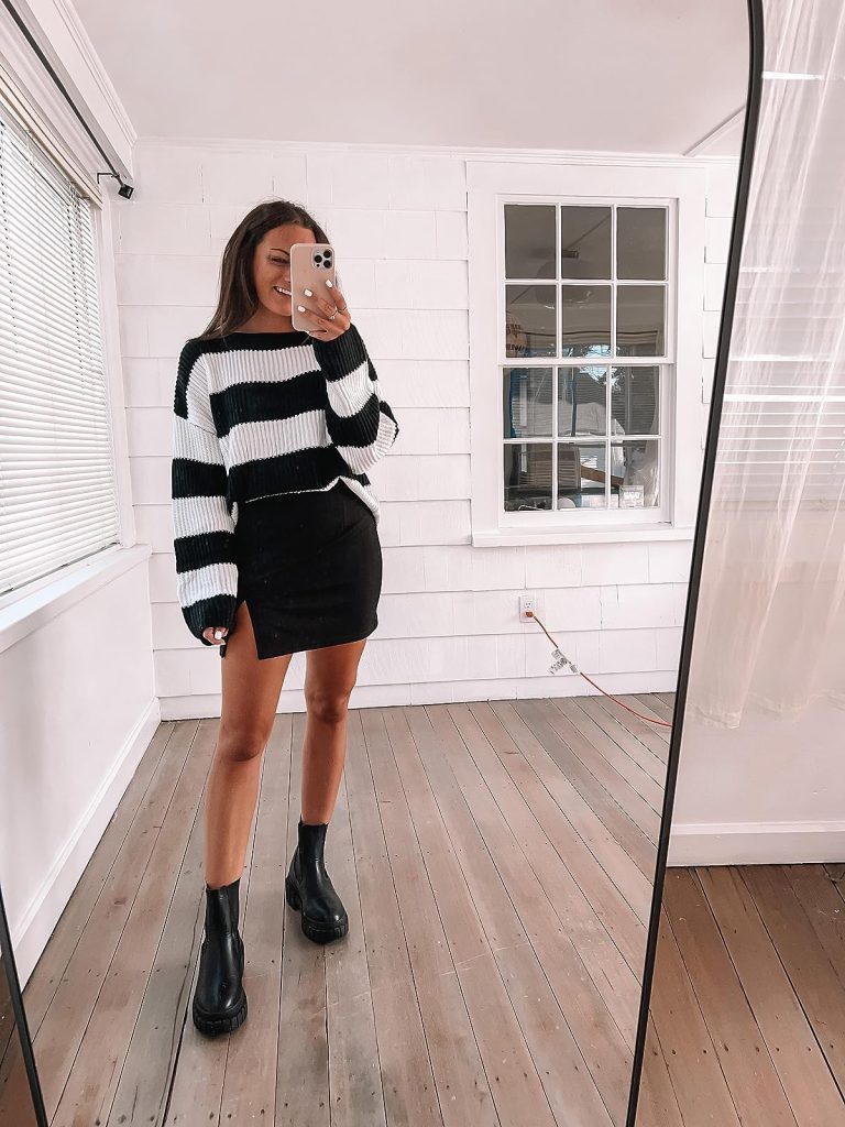 Mini Skirt Chelsea Boots Outfits