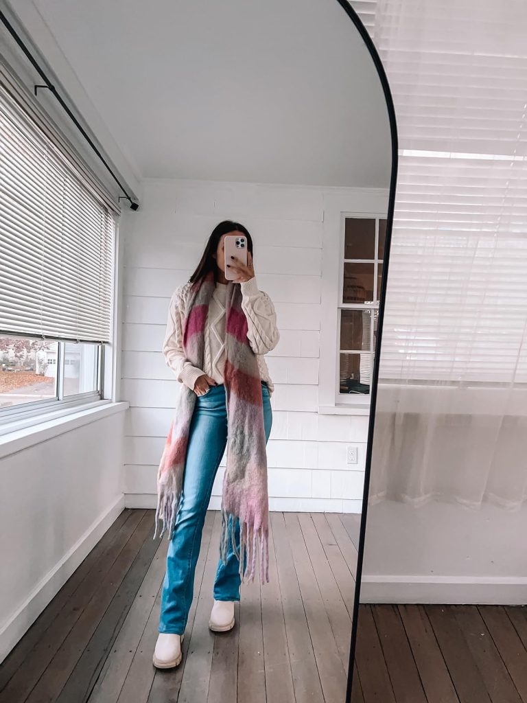 winter outfit with jeans