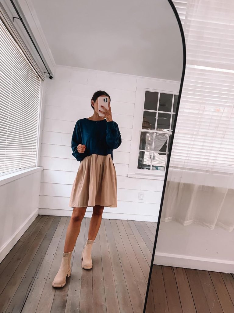oversized sweatshirt dress outfit