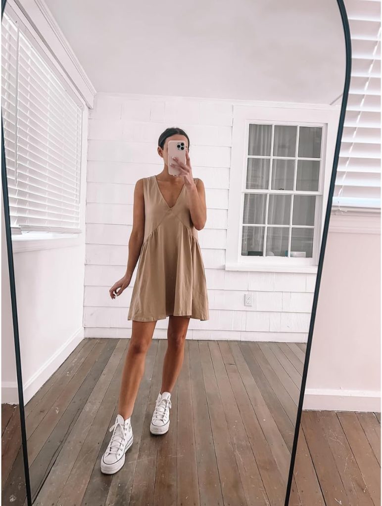 Loose V-Neck Sundress with Pockets Loose V-Neck Sundress with Pockets