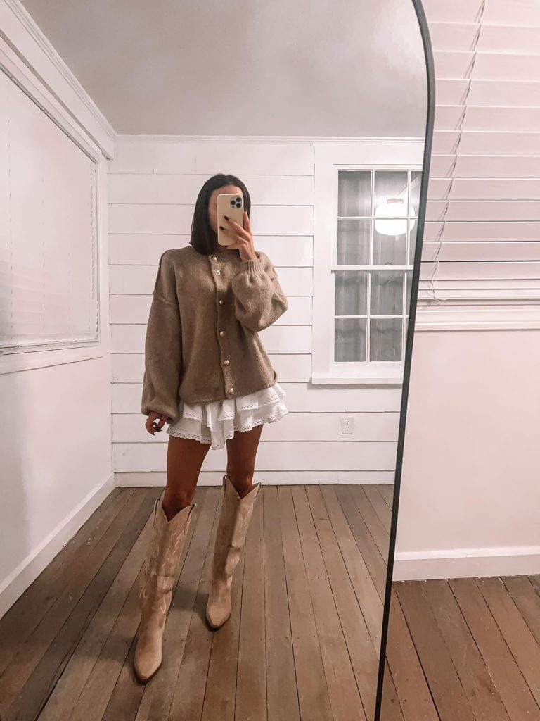 Cardigan and Flowy Tiered Shorts