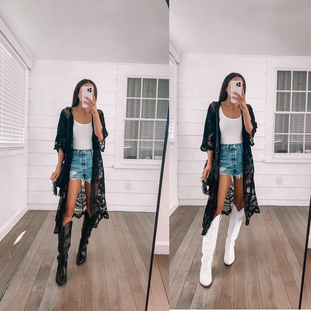 Ripped Denim Shorts | How to Style Cowgirl Boots