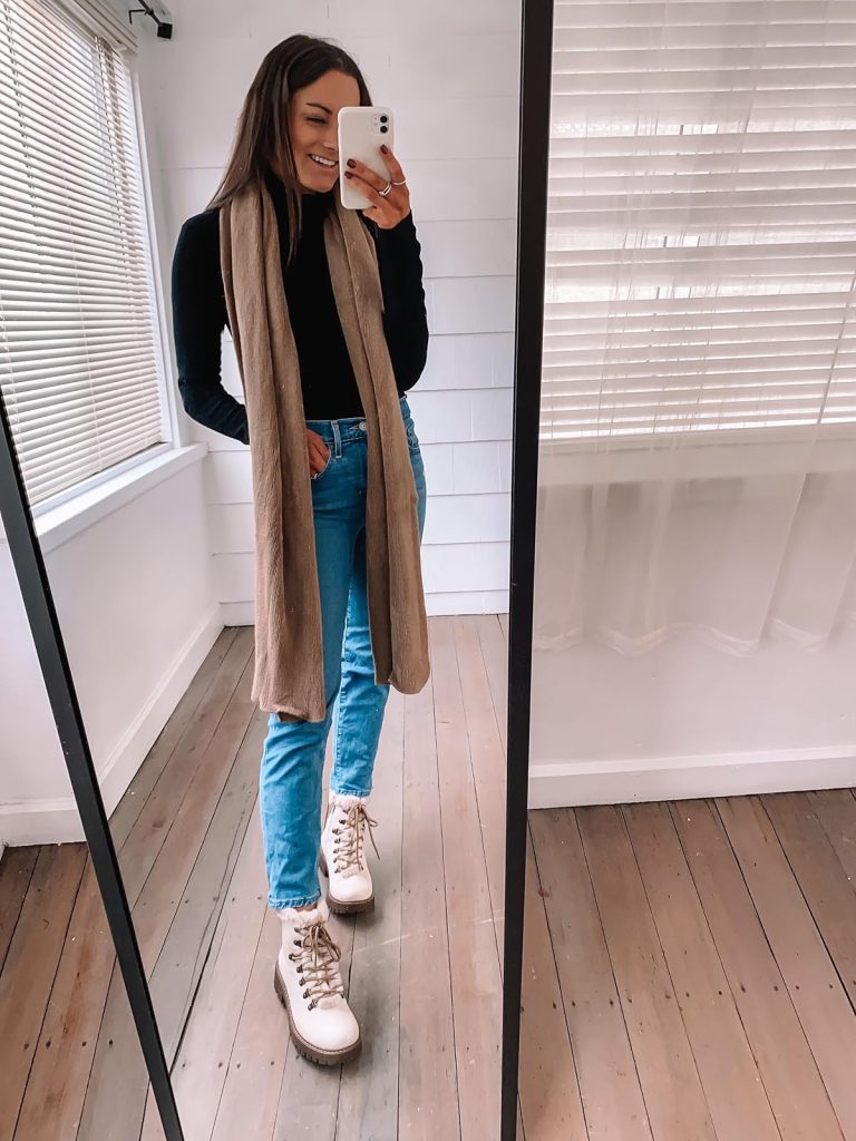 simple scarf outfit