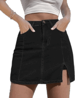 Black Denim Skort