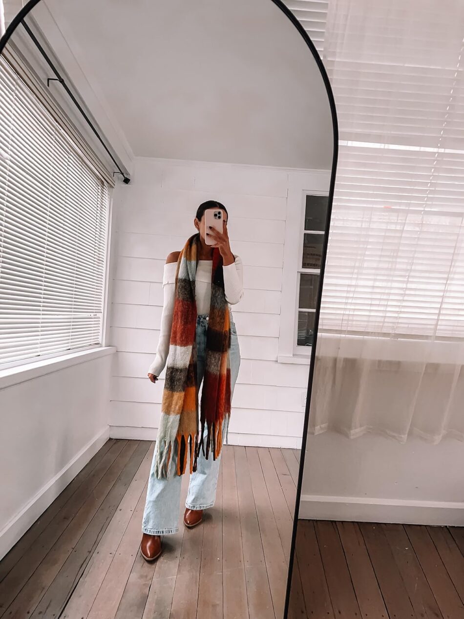 colorful- scarf outfit